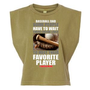 Baseball Dad Raised Favorite Player Garment-Dyed Women's Muscle Tee