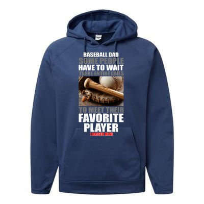 Baseball Dad Raised Favorite Player Performance Fleece Hoodie