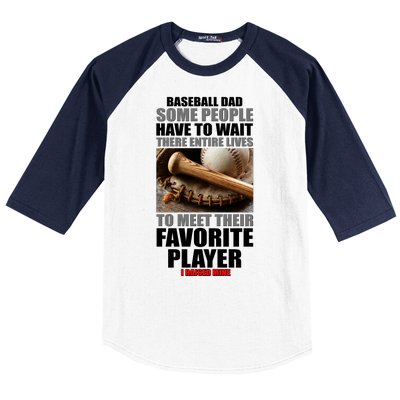 Baseball Dad Raised Favorite Player Baseball Sleeve Shirt