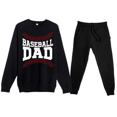 Baseball Dad Sports Fan Premium Crewneck Sweatsuit Set