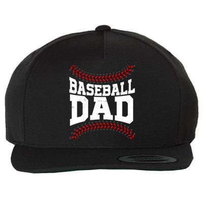 Baseball Dad Sports Fan Wool Snapback Cap