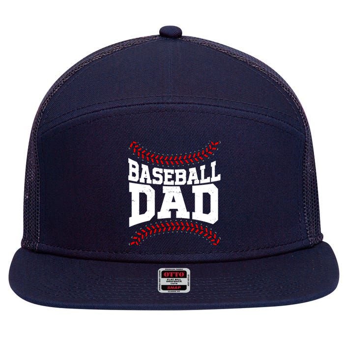 Baseball Dad Sports Fan 7 Panel Mesh Trucker Snapback Hat