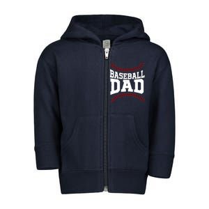 Baseball Dad Sports Fan Toddler Zip Fleece Hoodie