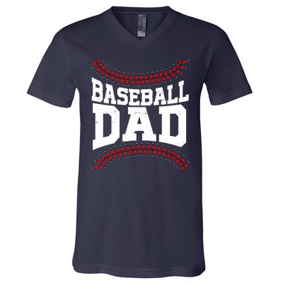 Baseball Dad Sports Fan V-Neck T-Shirt