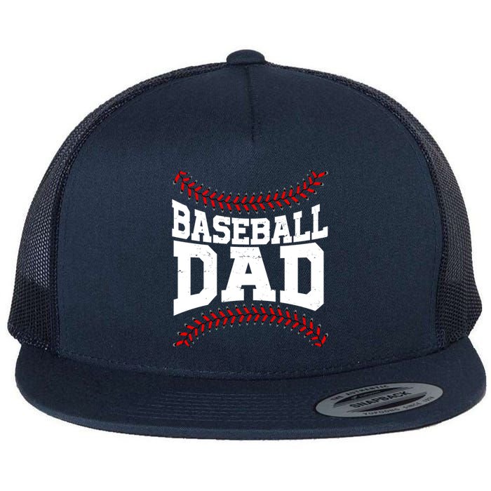 Baseball Dad Sports Fan Flat Bill Trucker Hat