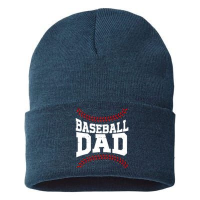 Baseball Dad Sports Fan Sustainable Knit Beanie