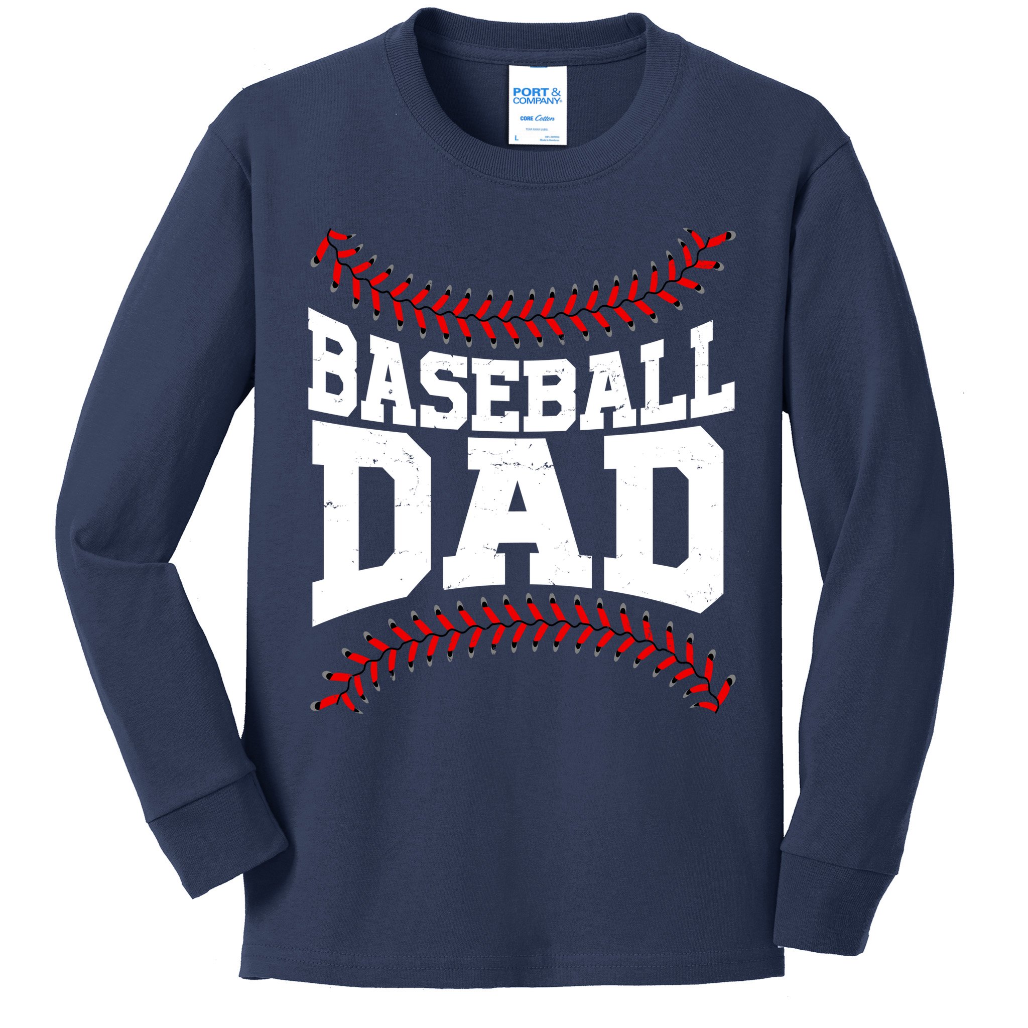 Baseball Dad Sports Fan Kids Long Sleeve Shirt