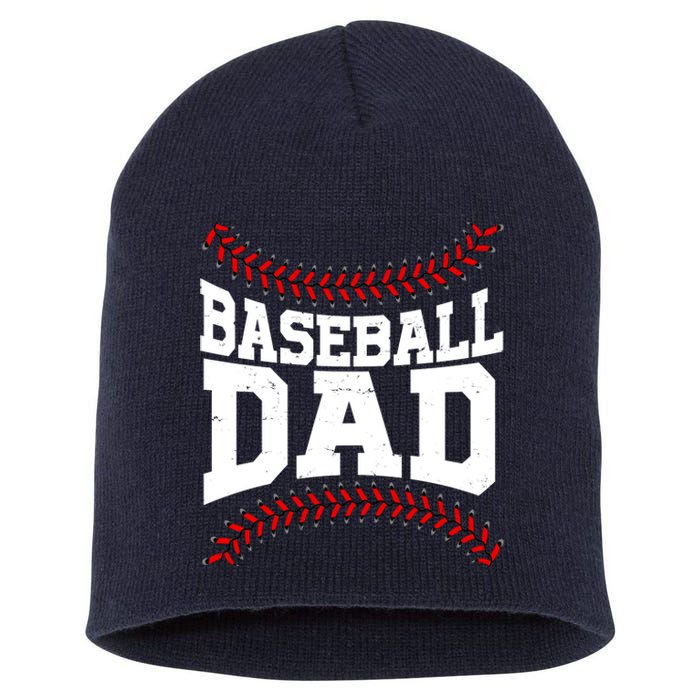 Baseball Dad Sports Fan Short Acrylic Beanie