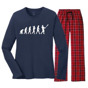 Baseball Evolution Women's Long Sleeve Flannel Pajama Set 