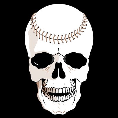 Baseball Face Skeleton Skull T-Shirt