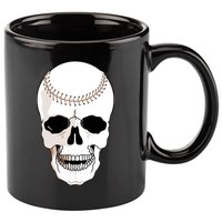 Baseball Face Skeleton Skull 11oz C Handle Ceramic Mug