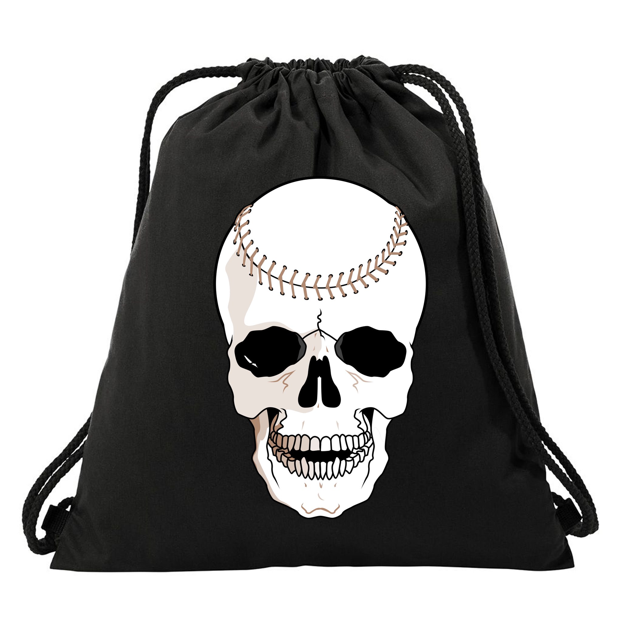 Baseball Face Skeleton Skull Drawstring Bag
