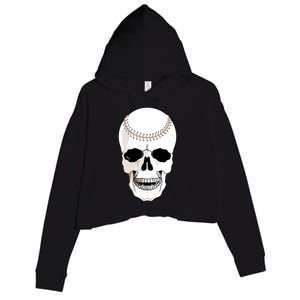 Baseball Face Skeleton Skull Crop Fleece Hoodie