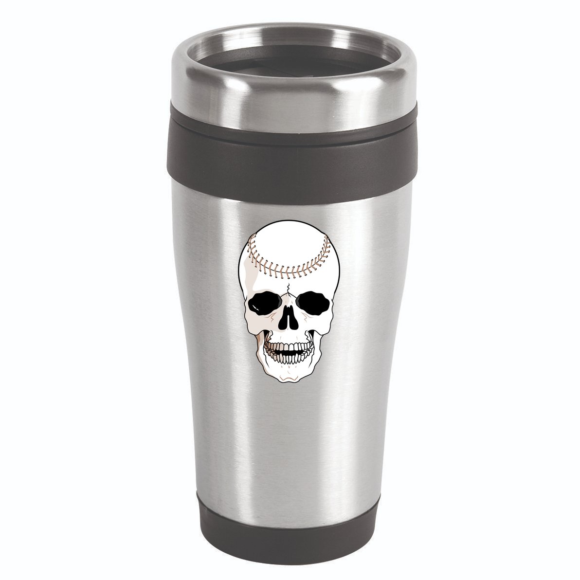 Baseball Face Skeleton Skull 16oz Travel Tumbler