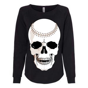 Baseball Face Skeleton Skull Womens California Wash Sweatshirt