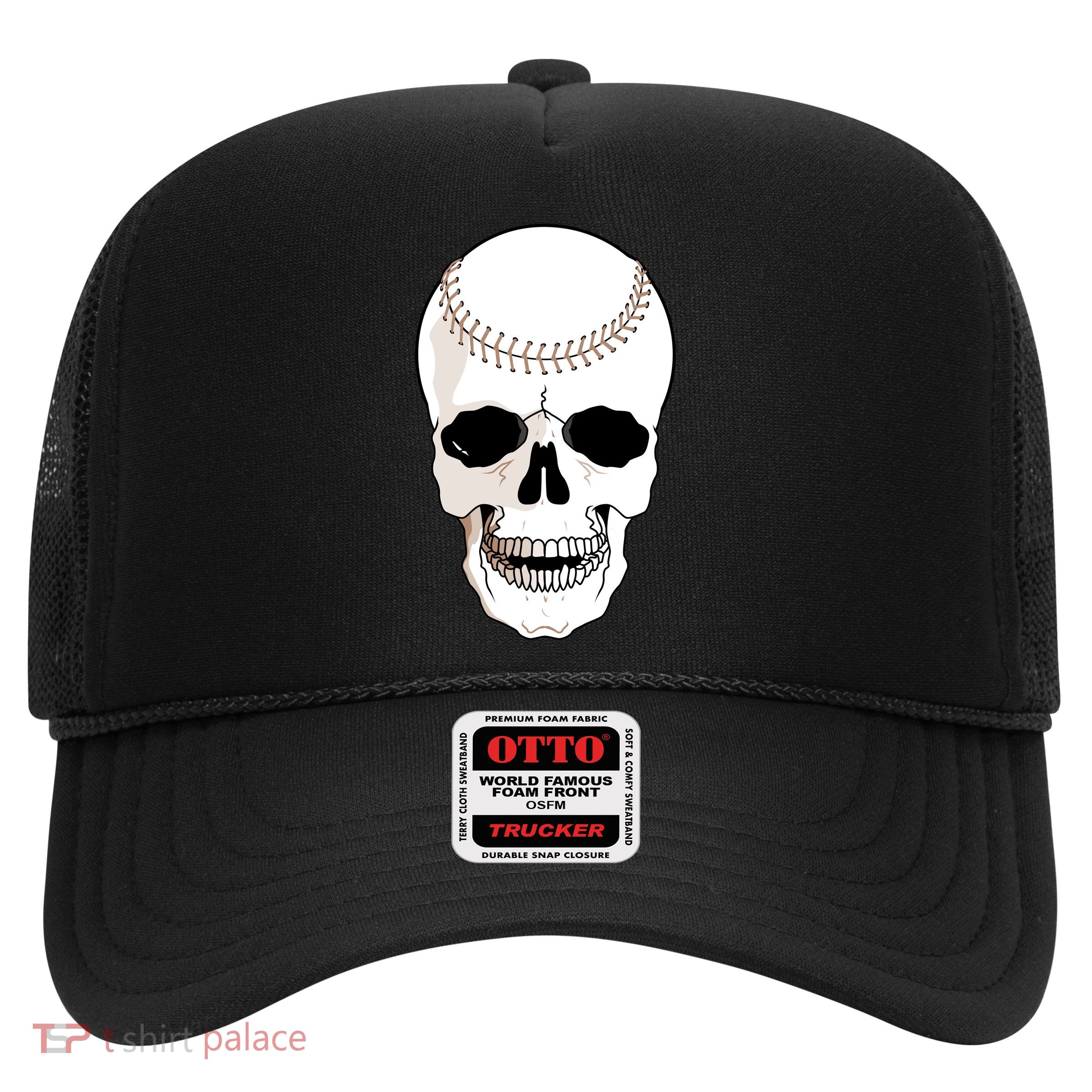 Baseball Face Skeleton Skull Trucker Hat