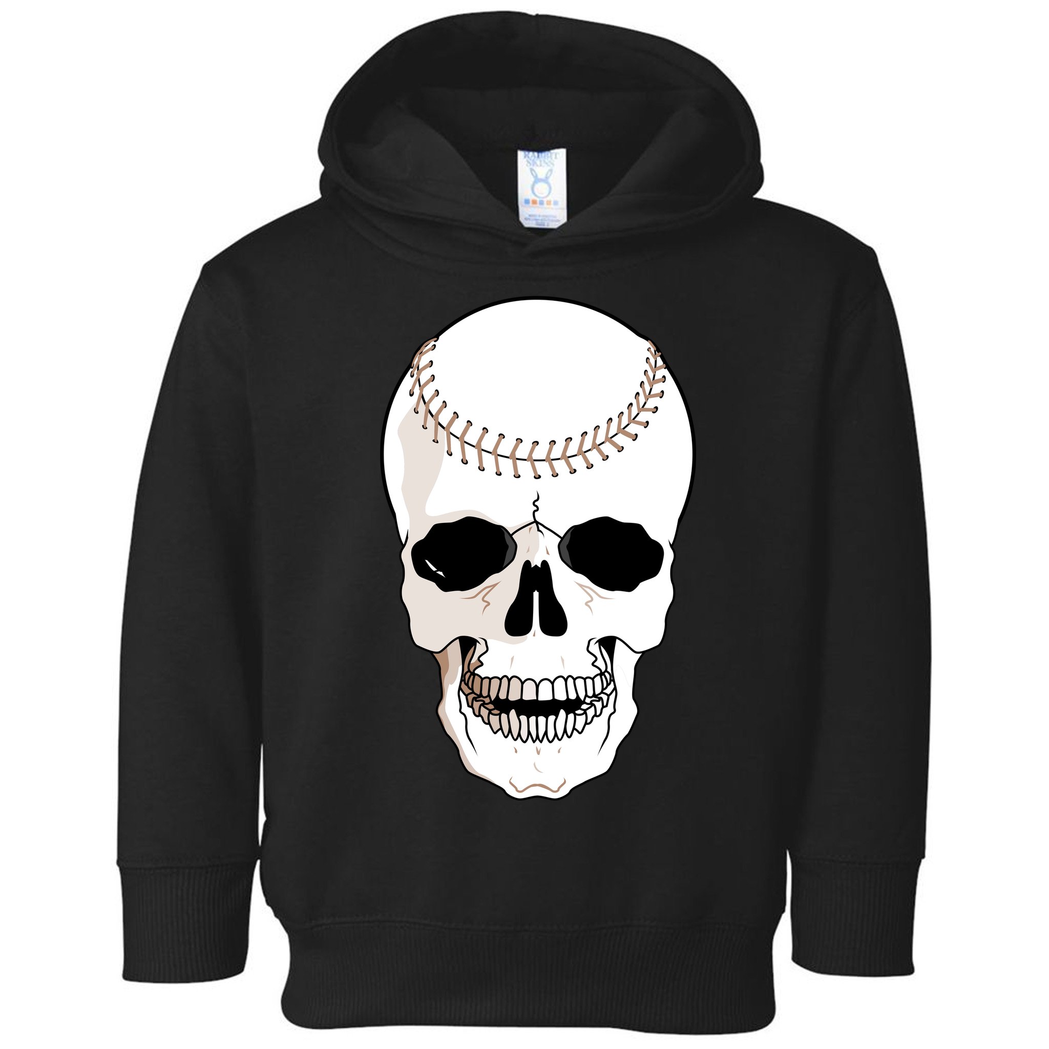 Baseball Face Skeleton Skull Toddler Hoodie