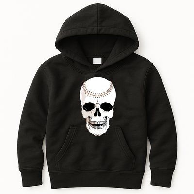 Baseball Face Skeleton Skull Kids Hoodie