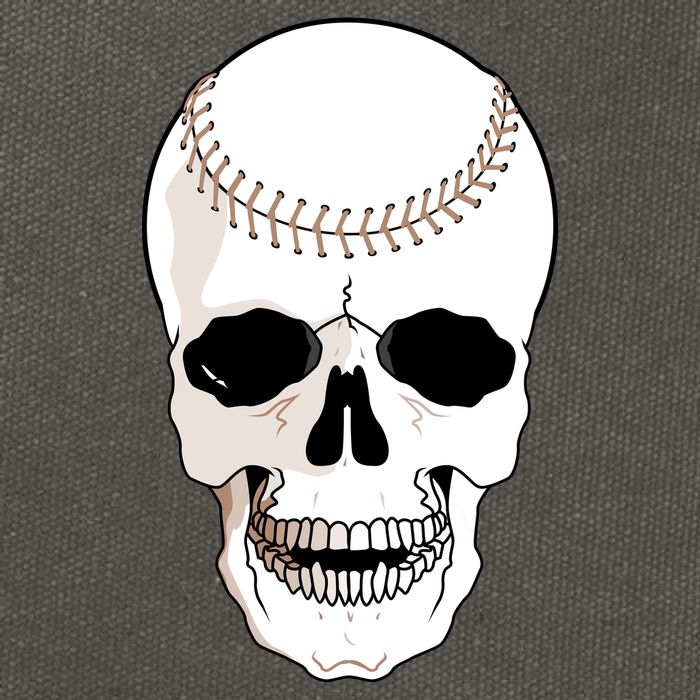 Baseball Face Skeleton Skull Cotton Canvas Backpack