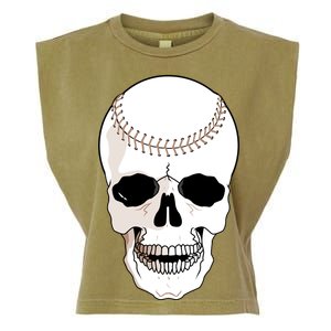 Baseball Face Skeleton Skull Garment-Dyed Women's Muscle Tee