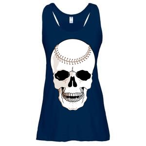 Baseball Face Skeleton Skull Ladies Essential Flowy Tank