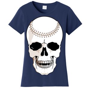 Baseball Face Skeleton Skull Women's T-Shirt