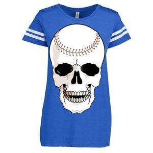 Baseball Face Skeleton Skull Enza Ladies Jersey Football T-Shirt