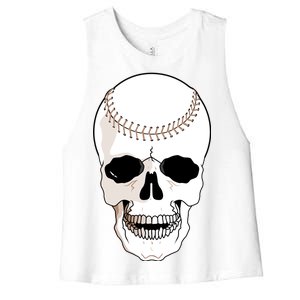 Baseball Face Skeleton Skull Women's Racerback Cropped Tank