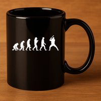 Baseball Fan Evolution  11oz C Handle Ceramic Mug