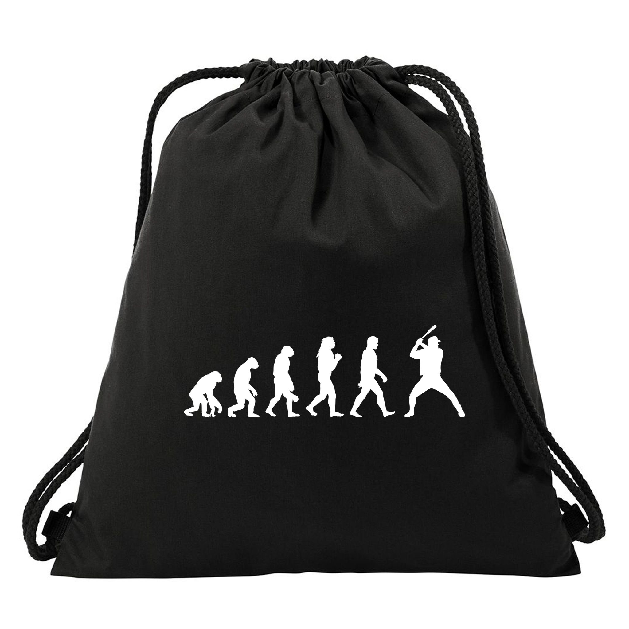 Baseball Fan Evolution  Drawstring Bag