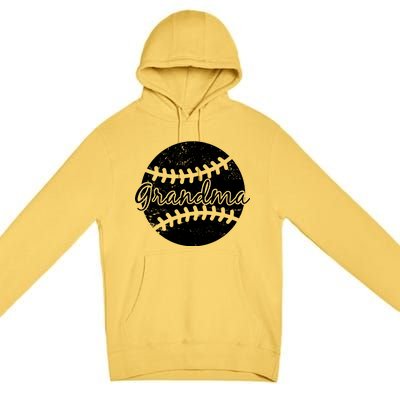 Baseball Grandma Premium Pullover Hoodie