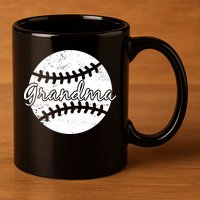 Baseball Grandma 11oz C Handle Ceramic Mug