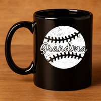 Baseball Grandma 11oz C Handle Ceramic Mug