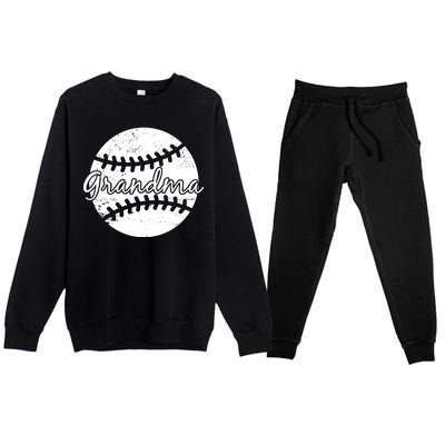 Baseball Grandma Premium Crewneck Sweatsuit Set