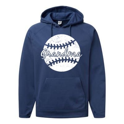 Baseball Grandma Performance Fleece Hoodie