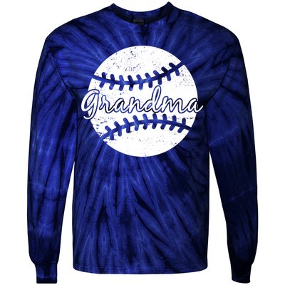 Baseball Grandma Tie-Dye Long Sleeve Shirt