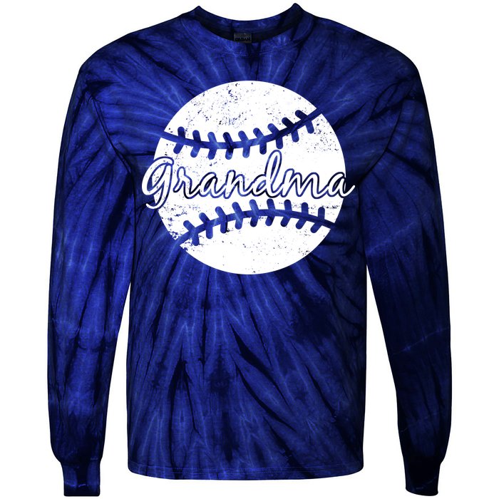 Baseball Grandma Tie-Dye Long Sleeve Shirt