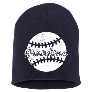 Baseball Grandma Short Acrylic Beanie