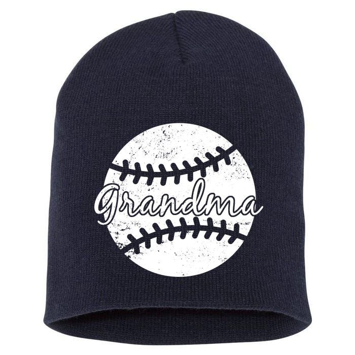 Baseball Grandma Short Acrylic Beanie