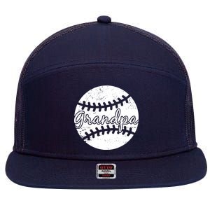 Baseball Grandpa 7 Panel Mesh Trucker Snapback Hat