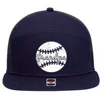 Baseball Grandpa 7 Panel Mesh Trucker Snapback Hat