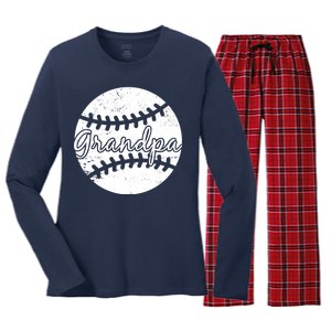 Baseball Grandpa Women's Long Sleeve Flannel Pajama Set 