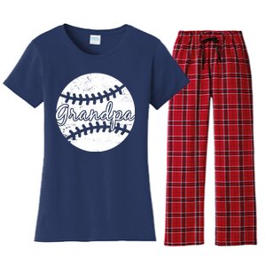 Baseball Grandpa Women's Flannel Pajama Set