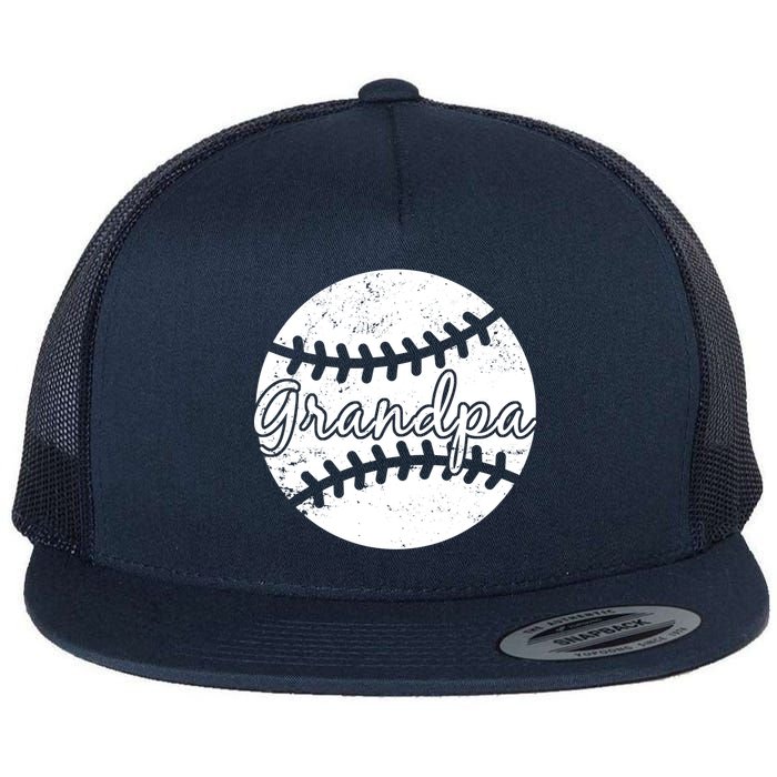 Baseball Grandpa Flat Bill Trucker Hat