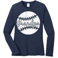 Baseball Grandpa Ladies Long Sleeve Shirt