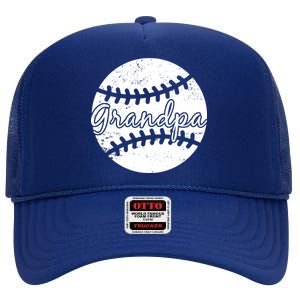 Baseball Grandpa High Crown Mesh Back Trucker Hat