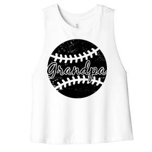 Baseball Grandpa Women's Racerback Cropped Tank