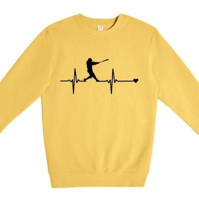 Baseball Heartbeat Pulse Premium Crewneck Sweatshirt