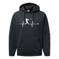 Baseball Heartbeat Pulse Performance Fleece Hoodie