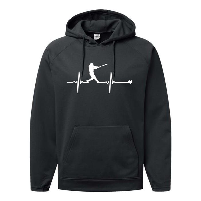 Baseball Heartbeat Pulse Performance Fleece Hoodie